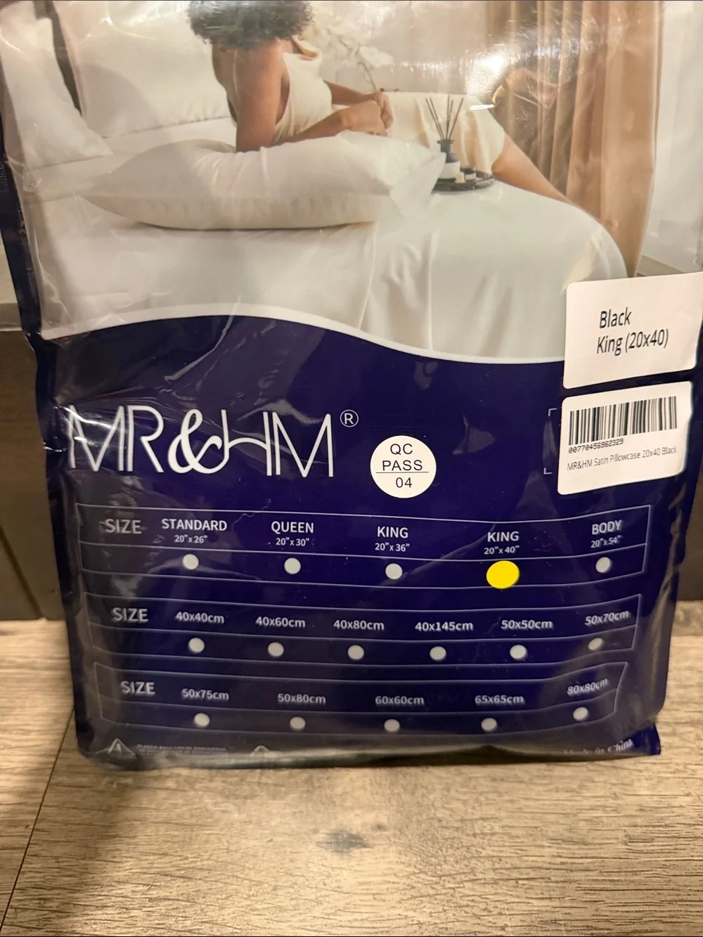 New Black Statin King  20” x 40” Pillowcase - Soft Home Bedding